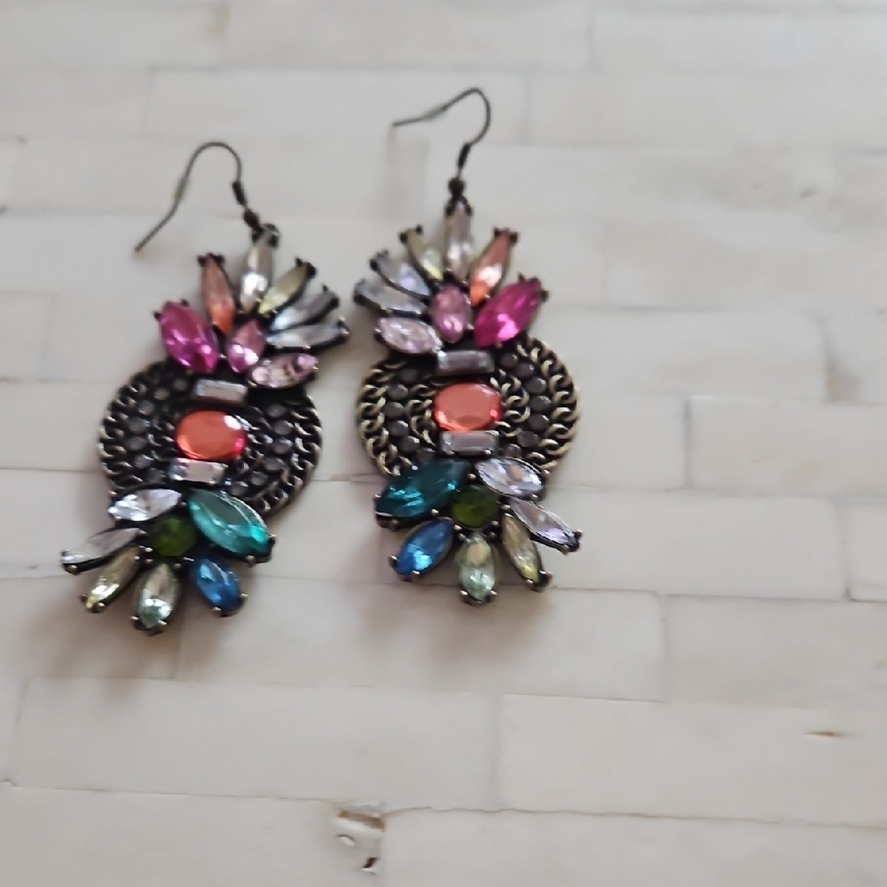 Multicolor Gemstone Drop Earrings